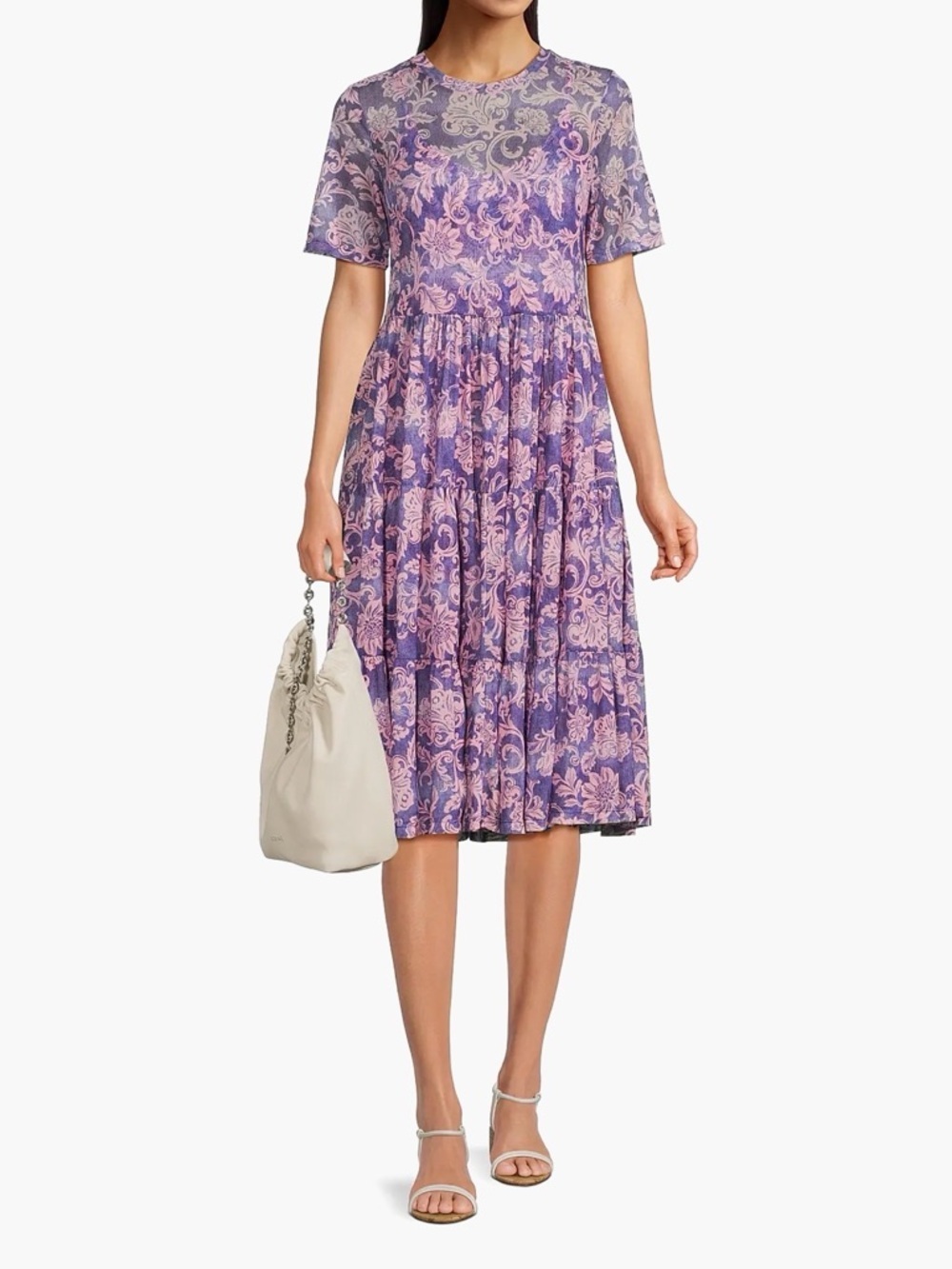 Johnny Was FLORENTINA MESH TIERED DRESS Small - Picture 3 of 13